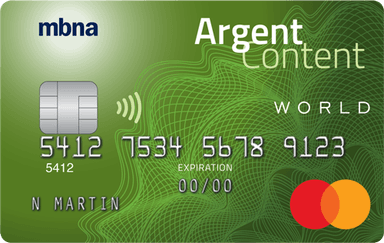 Carte de crédit Mastercardᴹᴰ World Argent Content MBNA